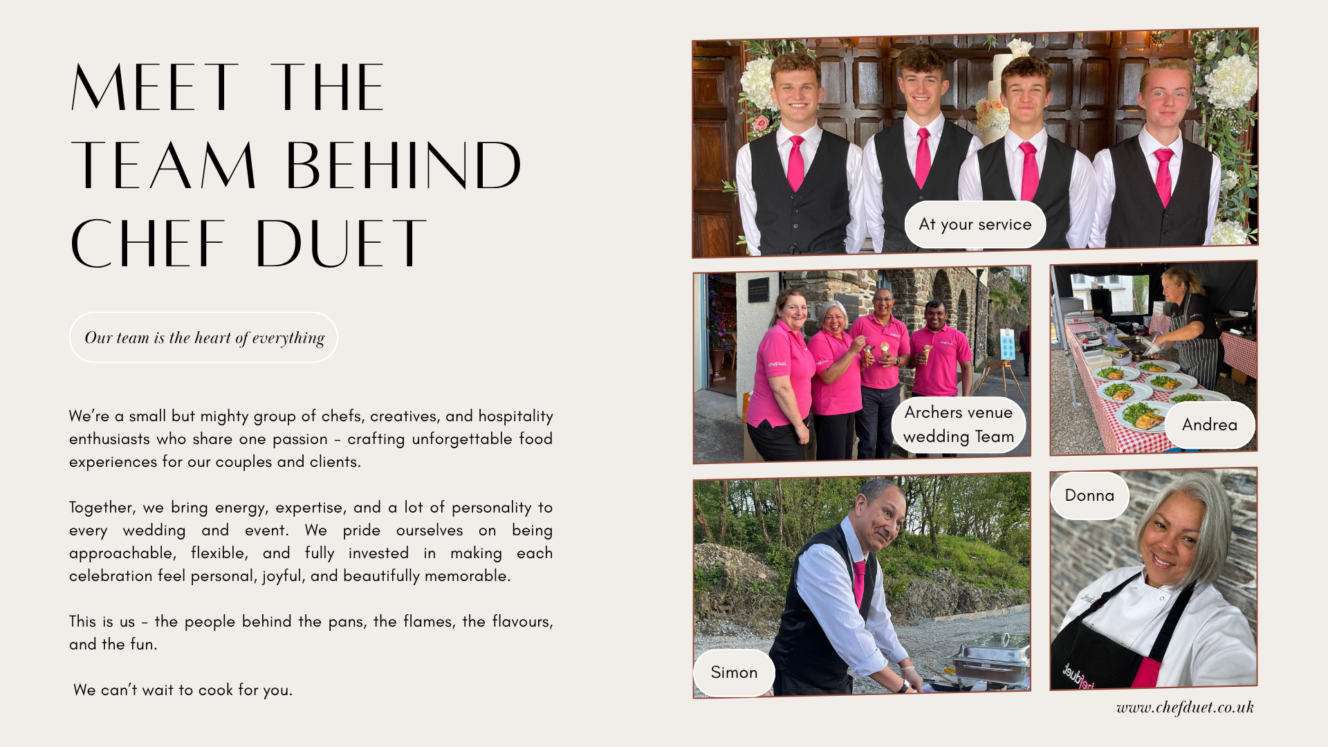Meet the Chef Duet Catering team
